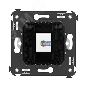 Avanti Компьютерная розетка RJ-45 без шторки в    стену, кат.5е одинарная, Черный квадрат - фото 4