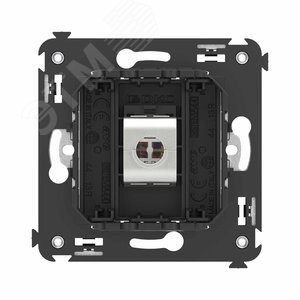 Avanti Компьютерная розетка RJ-45 без шторки в стену, кат.6 одинарная экранированная,  Черный матовый - фото 4