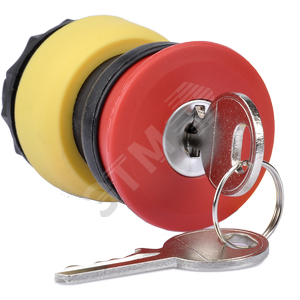 Изображение товара Насадка взрывозащищенная-грибовидная аварийная кнопка с ключом. Положение фиксирующего паза 270° (шт)