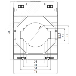 Трансформатор тока CT80 2000A, класс 0.5, 20ВА - фото 2