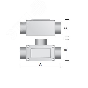 Коробка ответвительная алюминиевая 3 ввода М16х1.5 IP55 118х67х42мм 6330-16A DKC - 3