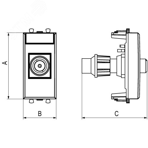 Avanti ТВ розетка оконечная ''Ванильная дымка'', 16A, 1 модульная - фото 7