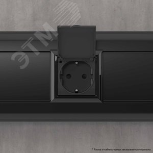 Розетка с крышкой модульная, 2P+E, с з/ш, Avanti, черный матовый, 2модуля - фото 6