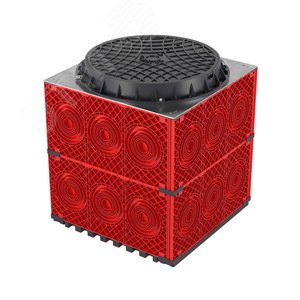 Кабельный колодец связи (ККС) пластиковый для кабельной канализации с пластиковым люком, 750х750х750 мм - фото 1