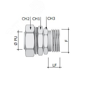 Муфта поворотная металлорукав-коробка DN 10 М16х1.5 наружная резьба - фото 2