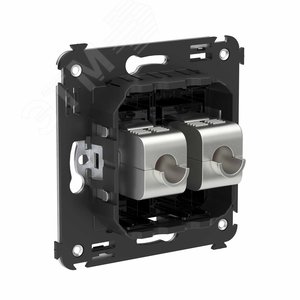 Avanti Компьютерная розетка RJ-45 без шторки в стену, кат.6 двойная экранированная,  Черный квадрат - фото 3