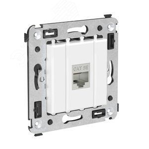 Avanti Компьютерная розетка RJ-45 без шторки в стену, кат.5e одинарная экранированная,  Белое облако - фото 2