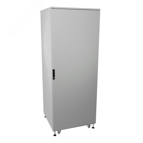 Шкаф напольный разобранный 19'' IT-CQE-N 42U 800x1200 мм, крыша с вырубкой, сплошная металл и двойная сплошная металл, двойные боковые панели, серый RAL7035 - фото 1
