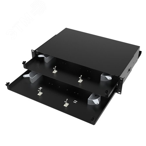 Оптическая полка выдвижная без лицевой панели неукомплектованная 2U черная - фото 3