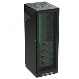 Шкаф напольный 24U 600х1000 двери перфорированная/перфорированная укомплектован вводом и заглушками RAL 9005 - фото 1