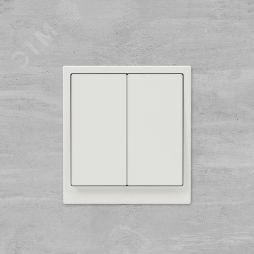 Выключатель двухклавишный, KANT, белый песок - фото 6