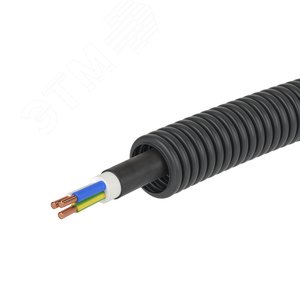 Труба ПНД гибкая гофрированная д.16мм с кабелем   ГОСТ+  ВВГнгLS 3х1.5(25м) черная 7L71625 DKC - 4