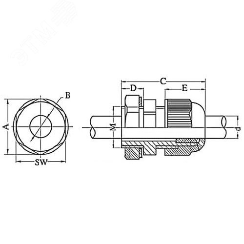 Сальник PG-11 IP68 5-10мм - фото 4