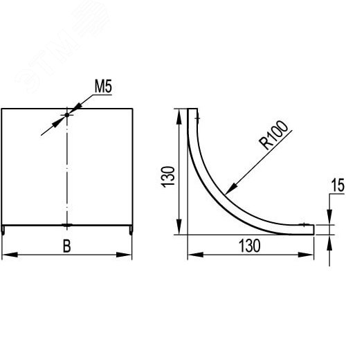 Крышка на угол CS-90 вертикальный внутренний основание 600мм - фото 2