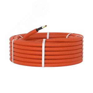 Труба ПНД гибкая гофрированная д.20мм с кабелем   ГОСТ+  ВВГнгLS 3х2.5(100м) оранжевая 7S920100 DKC - 3