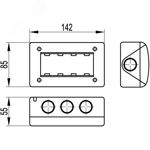 Модульная настен. коробка для эл/устан. изделий VIVA, IP40,4мод. - фото 5