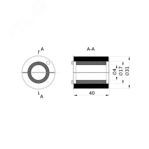 Проходка круглая нержавеющая D31х40 мм для кабелей D 4-17 мм - фото 2