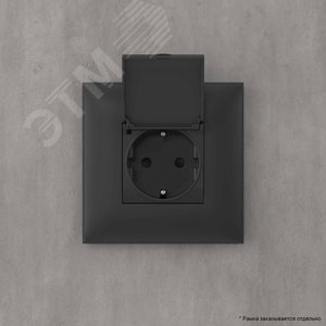 Avanti Розетка с крышкой в стену, 2P+E, с з/ш, , Черный матовый - фото 6