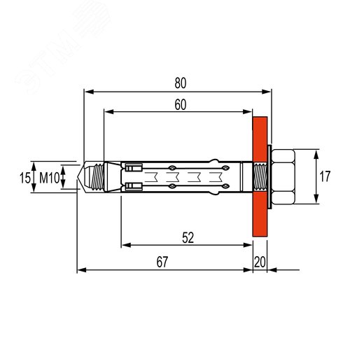 Анкер стандартный с болтом М10 - фото 2