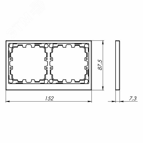 Рамка на 2 поста, KANT, черный уголь - фото 6