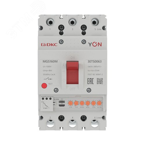 Выключатель автоматический YON max MGS160M 3P 25-63А 25кА с электронным расцепителем ETS - фото 2