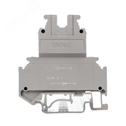Клемма со встроенным диодом, винтовой зажим, 4 точки подключения, 4 кв.мм, серая - фото 2