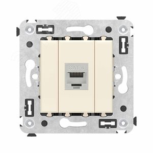 Avanti Компьютерная розетка RJ-45 без шторки в стену, кат.6 одинарная экранированная,  Ванильная дымка - фото 1