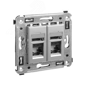 Avanti Компьютерная розетка RJ-45 в стену кат.5e двойная Закаленная сталь - фото 2