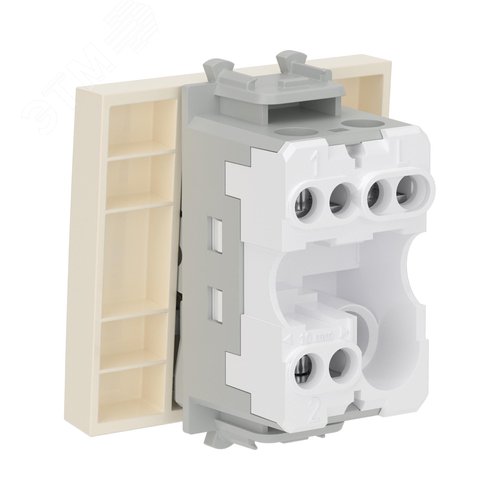 Переключатель одноклавишный модульный, Avanti, ванильная дымка, 2 модуля - фото 4