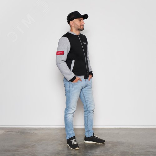 Бомбер черно-серый, размер S - фото 2