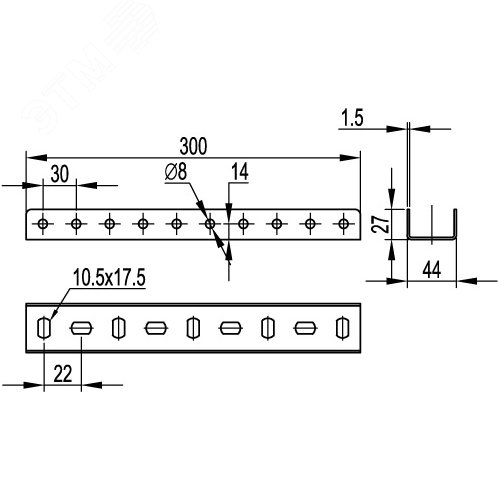Соединитель П-образного профиля PSL/PSM L300 цинк-ламельный - фото 2