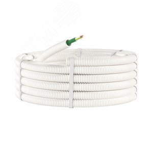 Электротруба ПЛЛ гибкая гофр. не содержит галогенов д.20мм цвет белыйс кабелем ППГнг(А)-HF 3x1,5мм РЭК ГОСТ+, 50м 8L82050HF DKC - 3