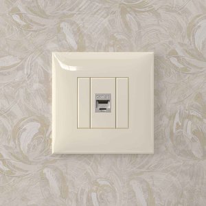 Avanti Компьютерная розетка RJ-45 без шторки в    стену кат.5e одинарная экранированная Ванильная   дымка - фото 5