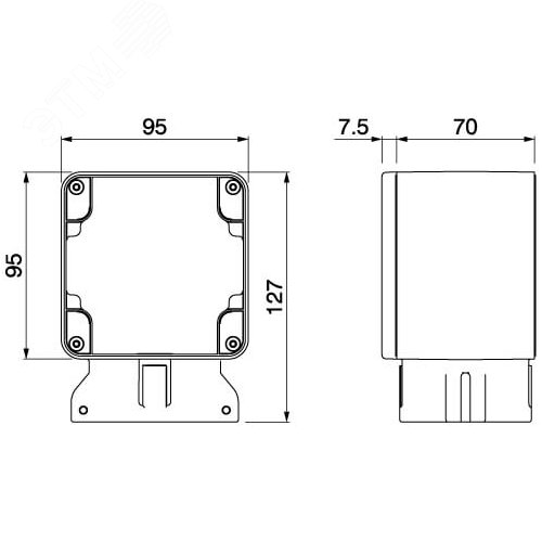 Коробка монтажная на столб/трубу (с торца) - фото 2