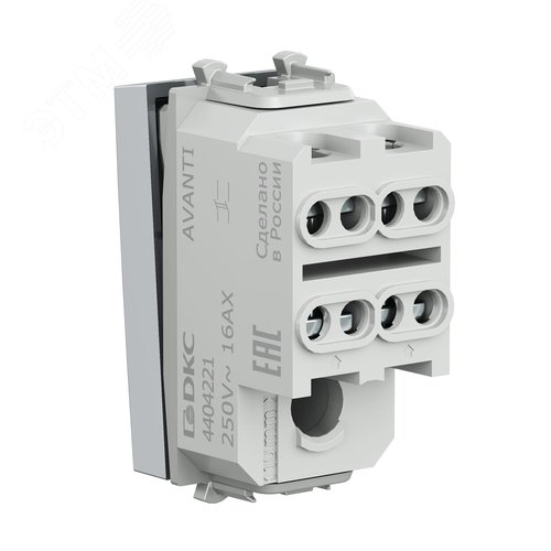 Avanti Выключатель двухполюсный одноклавишный модульный,  Закаленная сталь, 1 модуль - фото 4