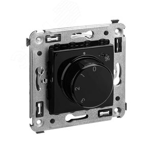 Avanti Механизм управления вентиляторами в стену, Черный квадрат - фото 2