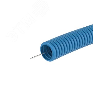 Труба гофрированная ППЛ 25мм сверхтяжелая с протяжкой синяя (50м) 11525+ DKC - 4