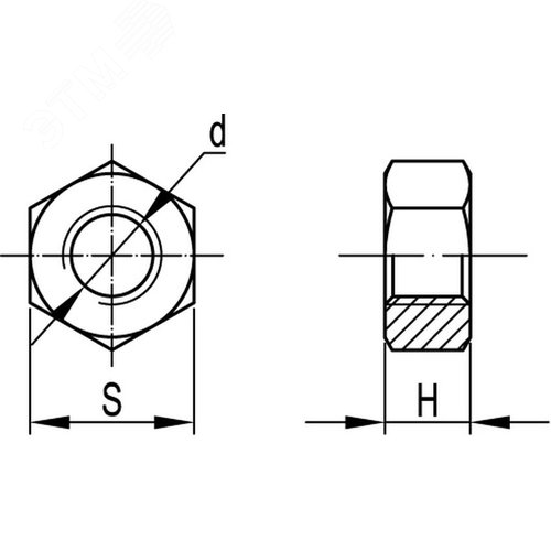 Гайка шестигранная М10 - фото 7