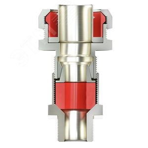 Взрывозащищенный кабельный ввод серии КАЕРМ для бронированного и небронированного кабеля в металлорукаве COSMEC Dn:26 М32х1,5 d:17,8-24мм. Никелированная латунь IP66/IP68 - фото 2