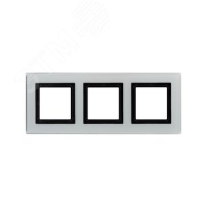 Рамка из натурального стекла, ''Avanti'', светло-серая, 6 модулей - фото 1