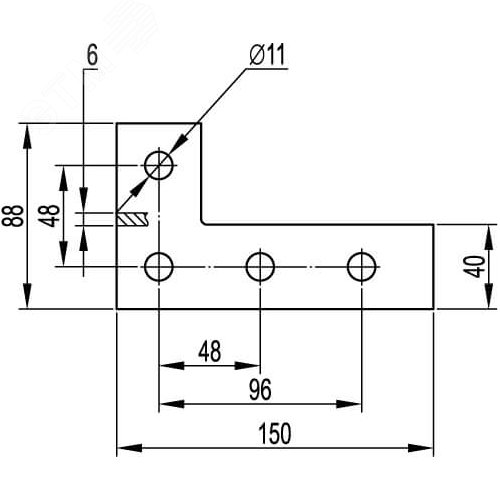 Пластина соединительная 90х140 мм L-образная 4отверстия горячеоцинкованная - фото 2