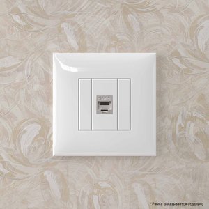Avanti Avati Компьютерная розетка RJ-45 без шторки в     стену кат.6 одинарная экранированная Белое облако - фото 5