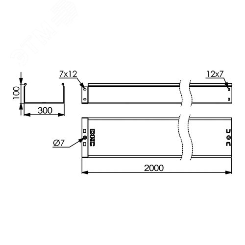 Лоток 300х100 L=2000мм цинк-ламельный - фото 2