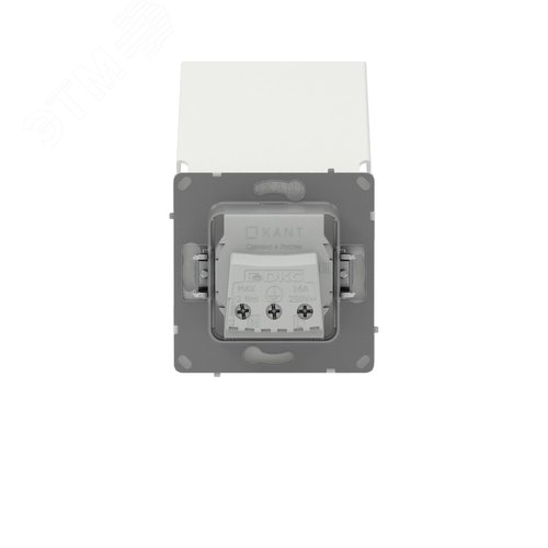 Розетка силовая, 2P+E, с з/ш, с крышкой, IP44, KANT, белый песок - фото 3
