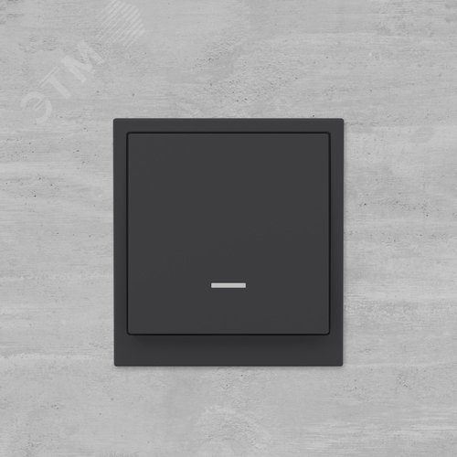 Выключатель одноклавишный с подсветкой, KANT, черный уголь - фото 7