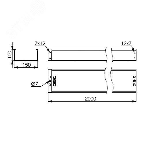 Лоток 150х100 L=2000мм толщина 1.0мм - фото 2