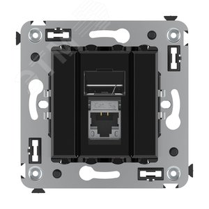 Avanti Компьютерная розетка RJ-45 в стену кат.5e  одинарная экранированная Черный квадрат - фото 1
