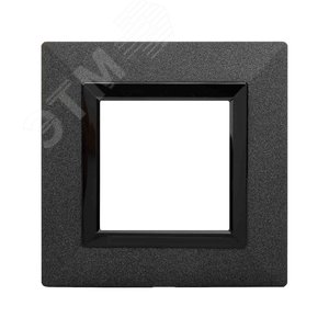 Рамка из металла, ''Avanti'', графитовая, 2 модуля - фото 1