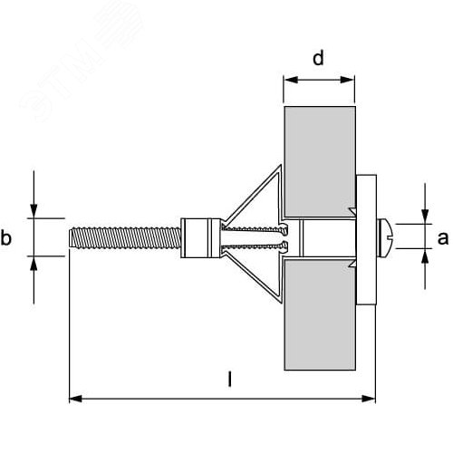 Дюбель металлический М4х59 для пустотелых конструкций - фото 2