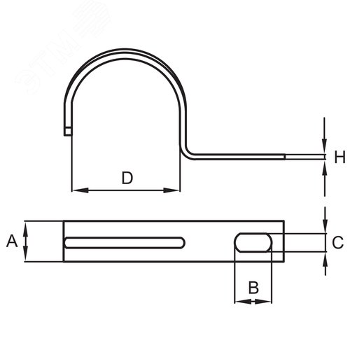 Скоба металлическая 32мм однолапковая оцинкованная - фото 3